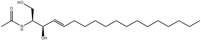 D-エリスロ-スフィンゴシン,N-アセチル- 化学構造式