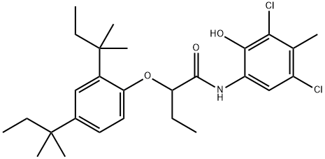 2-[2,4-Bis(tert-pentyl)phenoxy]-N-(3,5-dichloro-2-hydroxy-p-tolyl)butyramide Struktur
