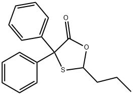 4,4-Diphenyl-2-propyl-1,3-oxathiolan-5-one Struktur