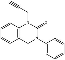 1,2,3,4-テトラヒドロ-3-フェニル-1-(2-プロピニル)キナゾリン-2-オン 化学構造式