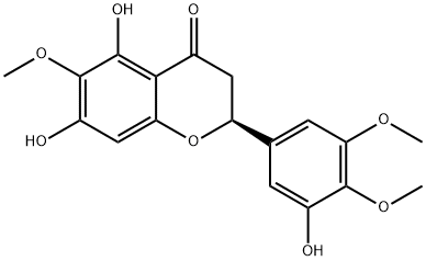 5,7,3'-trihydroxy-6, 4',5'-trimethoxyflavanone Struktur