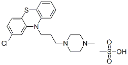 2-chloro-10-[3-(4-methyl-1-piperazinyl)propyl]-10H-phenothiazine monomethanesulphonate  Structure