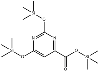 2,6-Bis(trimethylsilyloxy)pyrimidine-4-carboxylic acid trimethylsilyl ester 结构式