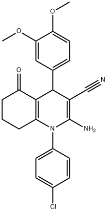 2-amino-1-(4-chlorophenyl)-4-(3,4-dimethoxyphenyl)-5-oxo-1,4,5,6,7,8-hexahydro-3-quinolinecarbonitrile Structure