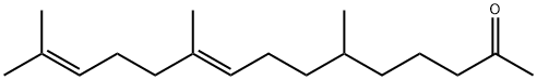 (E)-6,10,14-トリメチル-9,13-ペンタデカジエン-2-オン 化学構造式