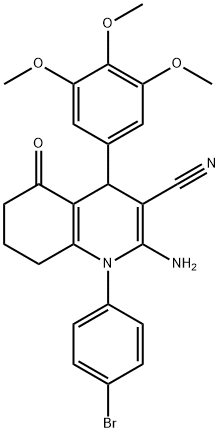 2-amino-1-(4-bromophenyl)-5-oxo-4-(3,4,5-trimethoxyphenyl)-1,4,5,6,7,8-hexahydro-3-quinolinecarbonitrile Structure