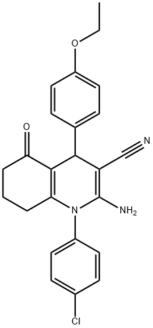 2-amino-1-(4-chlorophenyl)-4-(4-ethoxyphenyl)-5-oxo-1,4,5,6,7,8-hexahydro-3-quinolinecarbonitrile Structure