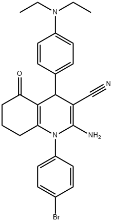 2-amino-1-(4-bromophenyl)-4-[4-(diethylamino)phenyl]-5-oxo-1,4,5,6,7,8-hexahydro-3-quinolinecarbonitrile|