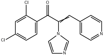 2-Propen-1-one,  1-(2,4-dichlorophenyl)-2-(1H-imidazol-1-yl)-3-(4-pyridinyl)- 化学構造式