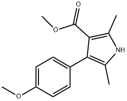 1H-Pyrrole-3-carboxylicacid,4-(4-methoxyphenyl)-2,5-dimethyl-,methylester(9CI) Structure