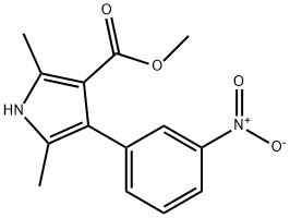 1H-Pyrrole-3-carboxylicacid,2,5-dimethyl-4-(3-nitrophenyl)-,methylester(9CI) Structure