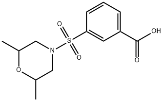 3-[(2,6-二甲基吗啉-4-基)磺酰基]苯甲酸 结构式