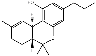 (6aR)-6aβ,7,8,10aα-テトラヒドロ-6,6,9-トリメチル-3-プロピル-6H-ジベンゾ[b,d]ピラン-1-オール 化学構造式