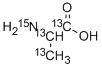 L-アラニン (U-13C3, 98%; 15N, 98%) 化学構造式