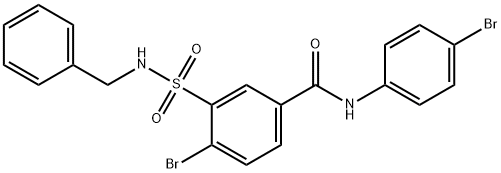 4-溴-N-(4-溴苯基)-3-[[(苯基甲基)氨基]磺酰基]苯甲酰胺, 312756-74-4, 结构式