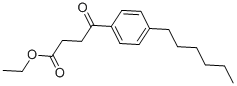 4-(4-ヘキシルフェニル)-4-オキソ酪酸エチル 化学構造式