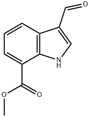 3-ホルミル-1H-インドール-7-カルボン酸メチル 化学構造式