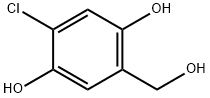 2-クロロ-5-(ヒドロキシメチル)-1,4-ベンゼンジオール 化学構造式