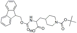 N-ALPHA-FMOC-BETA-(1-BOC-PIPERIDIN-4-YL)-D,L-ALANINE Structure