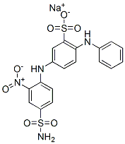 Metanilic acid, 6-anilino-N-(2-nitro-4-sulfamoylphenyl)-, sodium salt 化学構造式