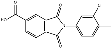 2-(3-Chloro-4-methylphenyl)-1,3-dioxoisoindoline-5-carboxylic acid Structure