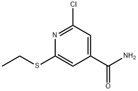 2-Chloro-6-(ethylthio)-4-pyridinecarboxamide Struktur