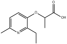 Propanoic acid, 2-[(2-ethyl-6-methyl-3-pyridinyl)oxy]- (9CI) 化学構造式