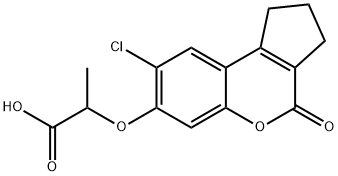 2-[(8-chloro-4-oxo-1,2,3,4-tetrahydrocyclopenta[c]chromen-7-yl)oxy]propanoic acid 化学構造式