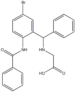 ((2-苯甲酰氧基-5-溴苯基)(苯基)甲基)甘氨酸 结构式