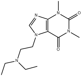 7-[2-(二乙氨基)乙基]-1,3-二甲基黄嘌呤 结构式
