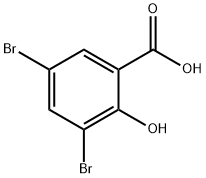 3,5-ジブロモサリチル酸 化学構造式