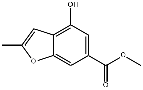 4-ヒドロキシ-2-メチルベンゾフラン-6-カルボン酸メチル 化学構造式