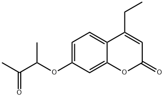 4-エチル-7-(1-メチル-2-オキソプロポキシ)-2H-クロメン-2-オン 化学構造式