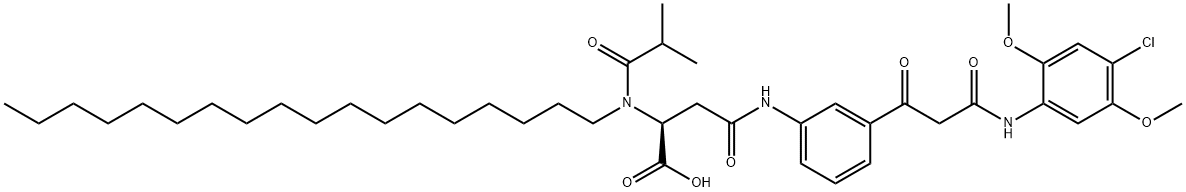 N4-[3-[3-[(4-クロロ-2,5-ジメトキシフェニル)アミノ]-1,3-ジオキソプロピル]フェニル]-N2-(2-メチル-1-オキソプロピル)-N2-オクタデシル-L-アスパラギン 化学構造式
