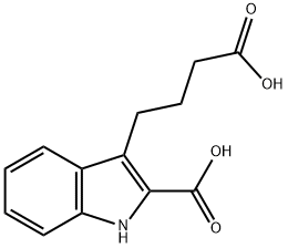 4-(2-カルボキシ-1H-インドール-3-イル)酪酸 化学構造式