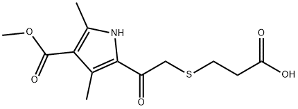 1H-Pyrrole-3-carboxylicacid,5-[[(2-carboxyethyl)thio]acetyl]-2,4-dimethyl-,3-methylester(9CI) 化学構造式