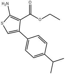 2-AMINO-4-(4-ISOPROPYL-PHENYL)-THIOPHENE-3-CARBOXYLIC ACID ETHYL ESTER Struktur