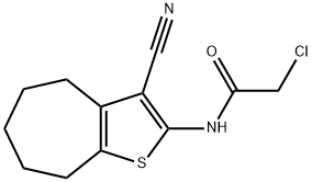 2-氯-N-(3-氰基-5,6,7,8-四氢-4H-环庚[B]噻吩-2-基)乙酰胺 结构式