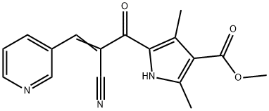 1H-Pyrrole-3-carboxylicacid,5-[2-cyano-1-oxo-3-(3-pyridinyl)-2-propenyl]-2,4-dimethyl-,methylester(9CI) Struktur