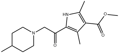 1H-Pyrrole-3-carboxylicacid,2,4-dimethyl-5-[(4-methyl-1-piperidinyl)acetyl]-,methylester(9CI),315708-27-1,结构式
