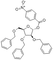 2,3,5-三-O-苯基-1-O-(4-硝基苯甲酰)-D-阿拉伯呋喃糖 结构式