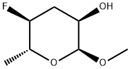 2H-Pyran-3-ol,5-fluorotetrahydro-2-methoxy-6-methyl-,(2S,3R,5S,6R)-(9CI) 结构式