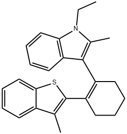 1-ETHYL-2-METHYL-3-[2-(3-METHYL-BENZO[B]THIOPHEN-2-YL)-CYCLOHEX-1-ENYL]-1H-INDOLE 结构式