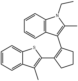 1-ETHYL-2-METHYL-3-[2-(3-METHYL-BENZO[B]THIOPHEN-2-YL)-CYCLOPENT-1-ENYL]-1H-INDOLE 结构式