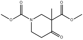 3-甲基-4-氧代哌啶-1,3-二甲酸二甲酯 结构式