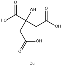 tricopper(2+) bis[2-hydroxypropane-1,2,3-tricarboxylate]  Structure