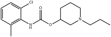 N-(2-Chloro-6-methylphenyl)carbamic acid 1-propyl-3-piperidinyl ester Structure