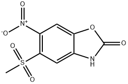 5-甲砜基-6-硝基-2-(3H)-苯并恶唑酮,31770-95-3,结构式