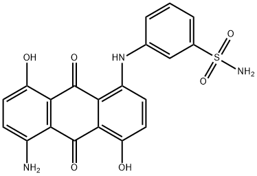 3-[(5-アミノ-9,10-ジヒドロ-4,8-ジヒドロキシ-9,10-ジオキソアントラセン-1-イル)アミノ]ベンゼンスルホンアミド 化学構造式