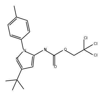 2,2,2-三氯乙基(3-(叔丁基)-1-(对甲苯基)-1H-吡唑-5-基)氨基甲酸酯, 317806-87-4, 结构式
